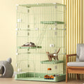 3/4-Tier Wire Cat Cage Playpen Kennel with Hammock E134196