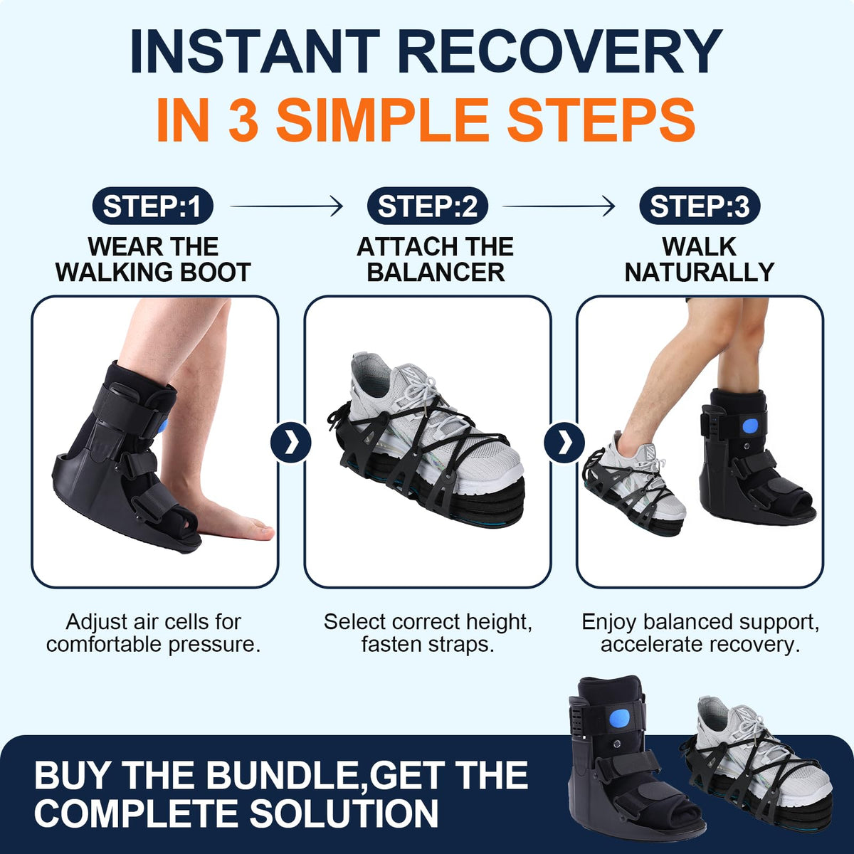 Inflatable Air Cam Walker Fracture Boot with Adjustable Shoe Lift V917790