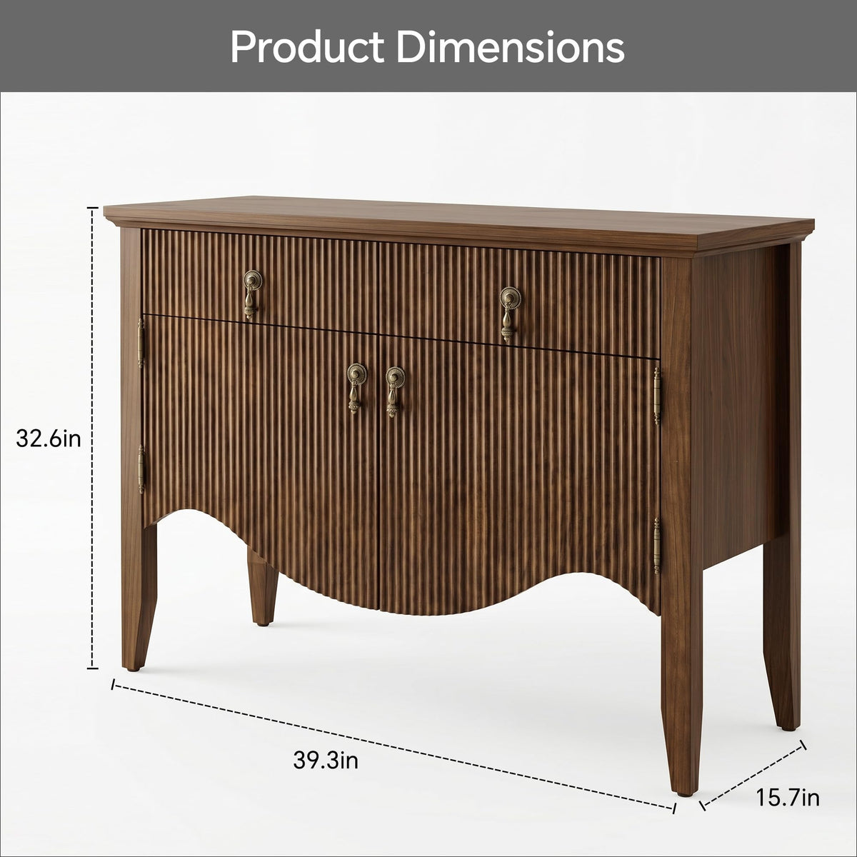 40" Fluted Buffet Cabinet with Drawer I1834