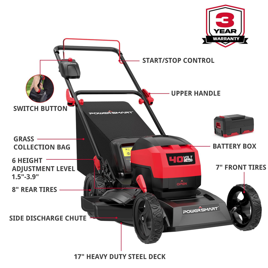Electric Cordless Lawn Mower 17" 40V W642