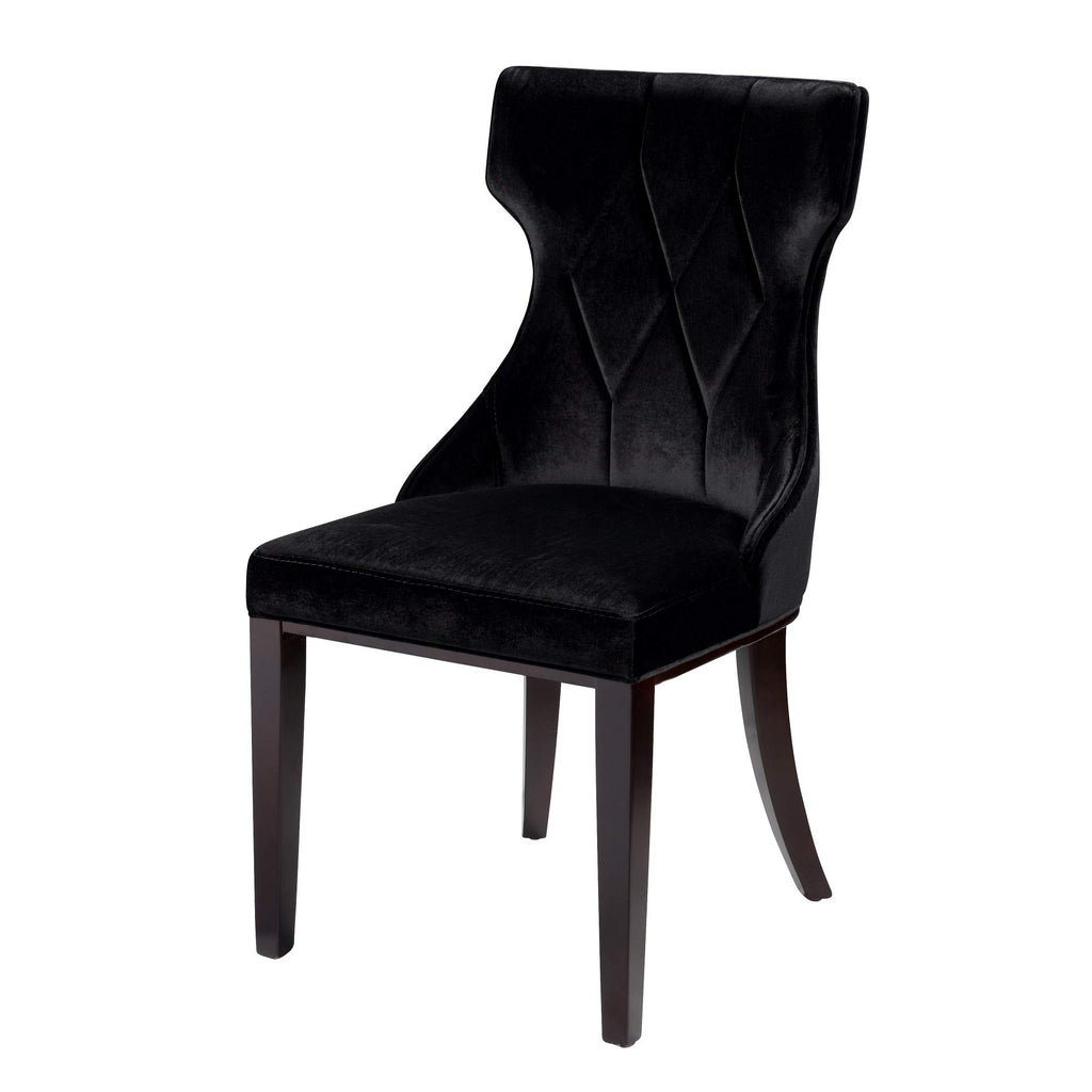 Black Upholstered Dining Chairs Set of 2 Beech Wood T78643