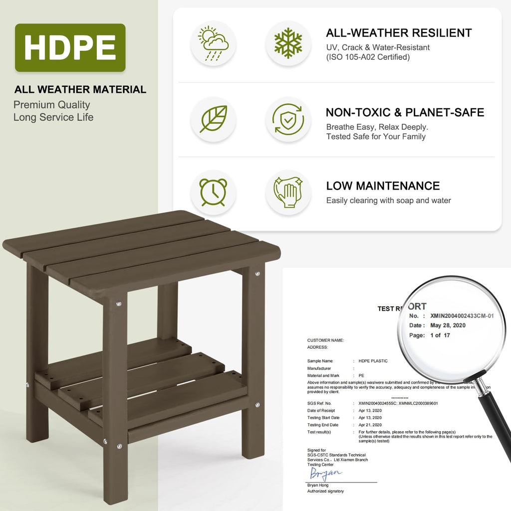 Set of 2 Dark Brown HDPE Storage Side Table M7665