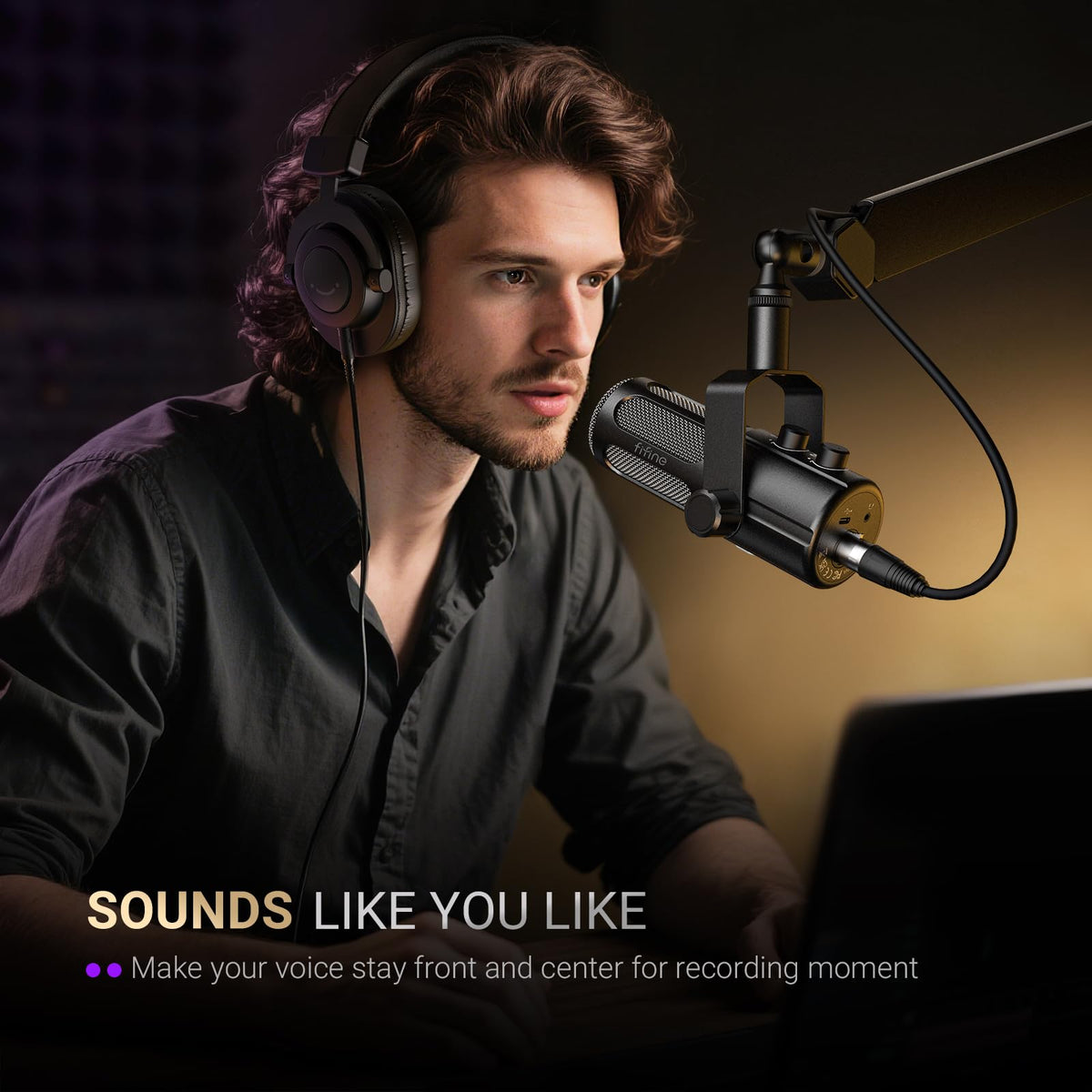 Dynamic Microphone with Boom Arm Kit, XLR/USB Podcast Mic and Stand Bundle with Mute Button J1960
