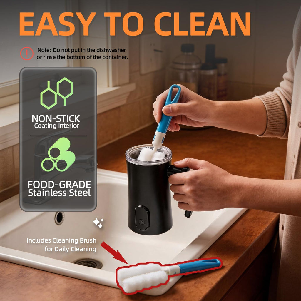 4-in-1 Electric Milk Frother and Steamer Black P93951