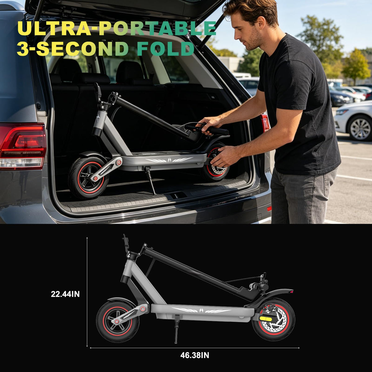 800W Electric Scooter with 10" Pneumatic Tires I392555