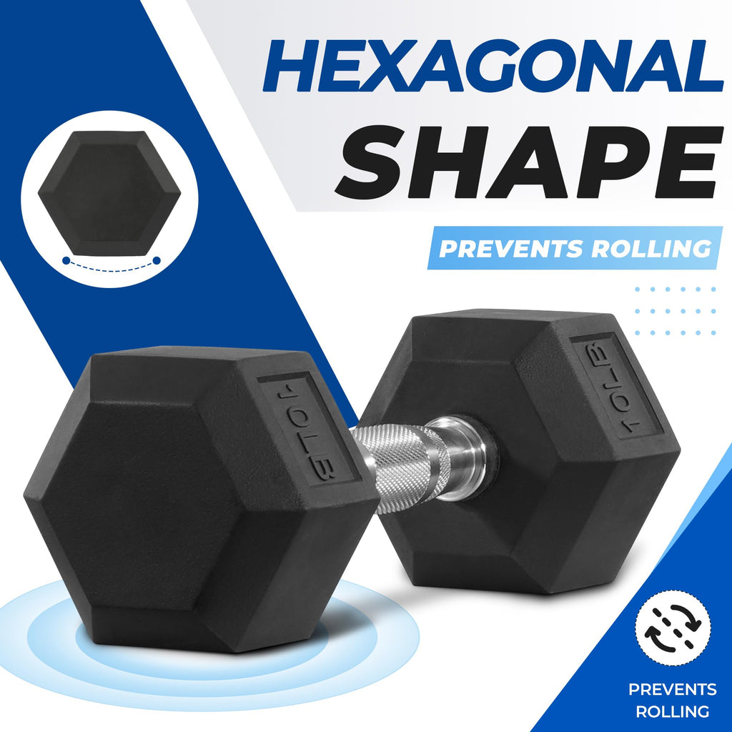 Rubber Coated Hex Dumbbells A770348