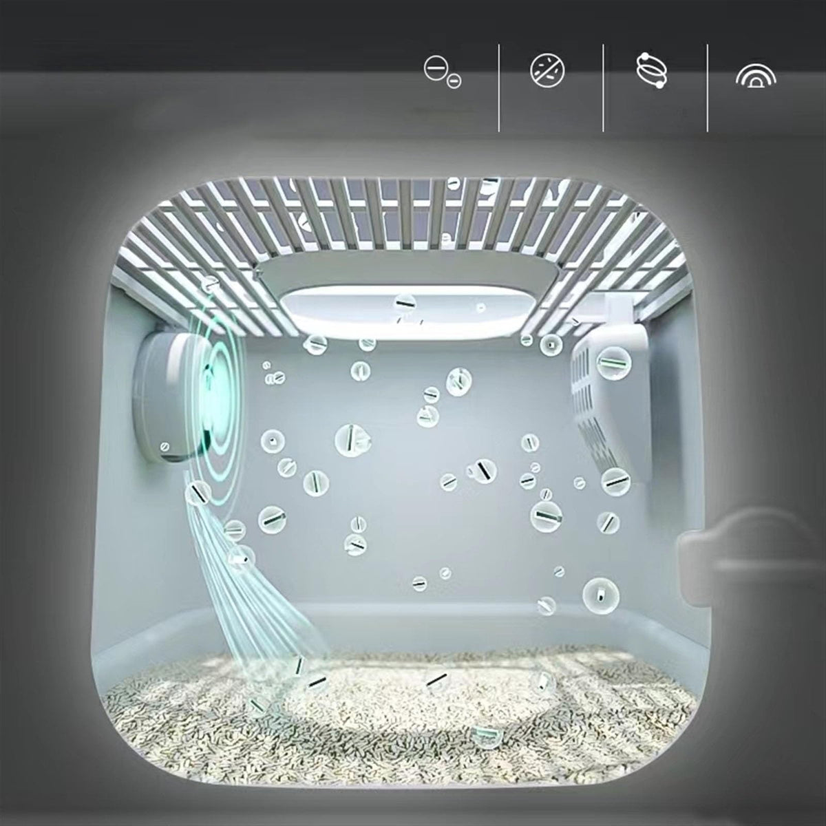Fully Enclosed Extra Large Cat Litter Box with Lid H514