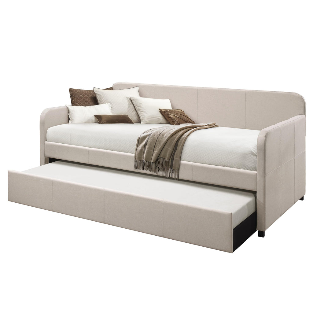 Beige Twin Daybed with Pull-Out Trundle N21598