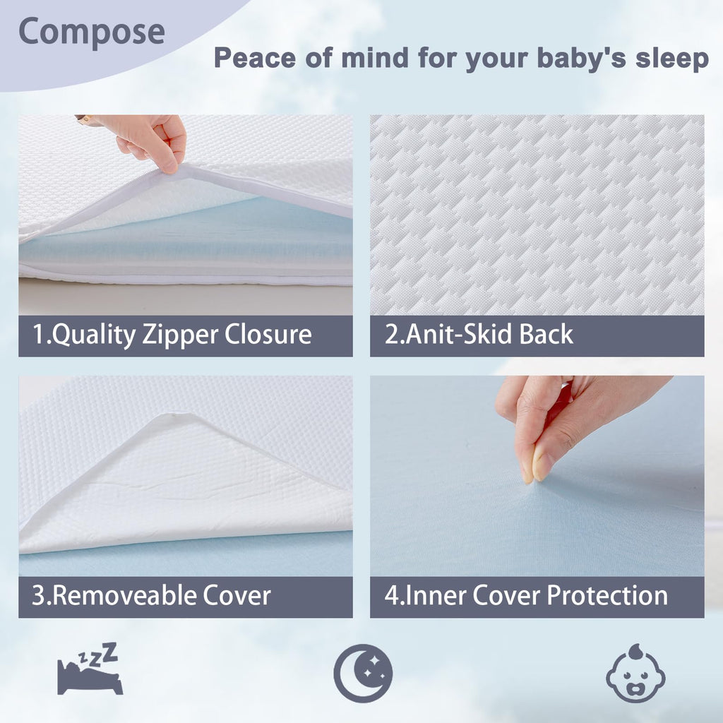 Baby Bassinet Mattress 38 x 26 Inch Gel Memory Foam Y567473