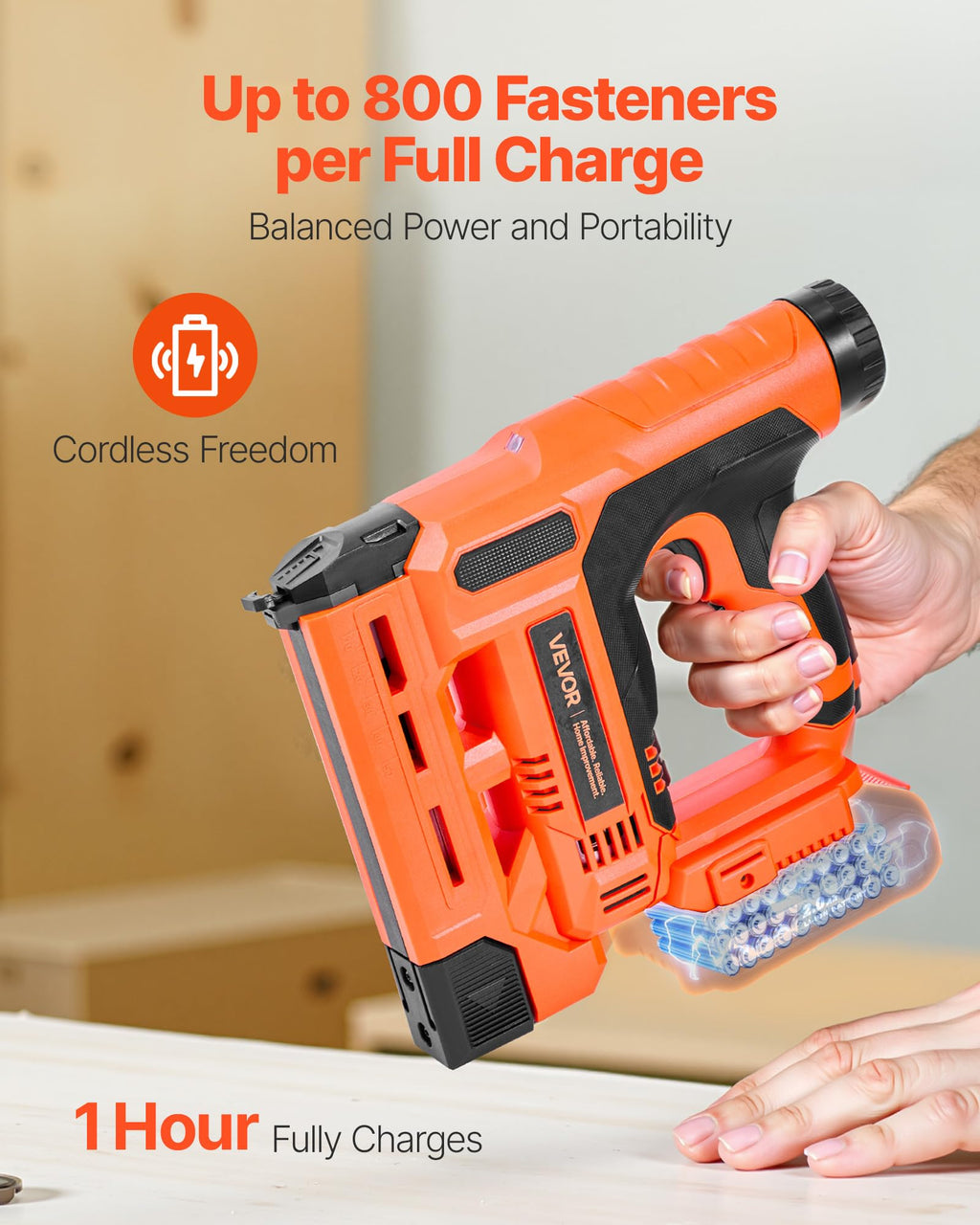 Cordless 2-in-1 18 Gauge Nail Gun Staple Gun W34244