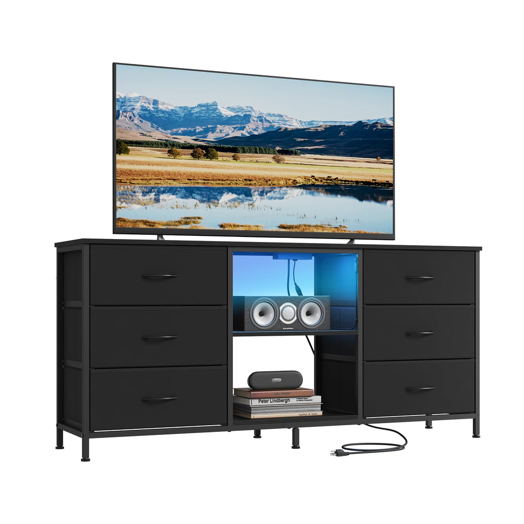 TV Stand with 6 Fabric Drawers and 2 Shelves I11105