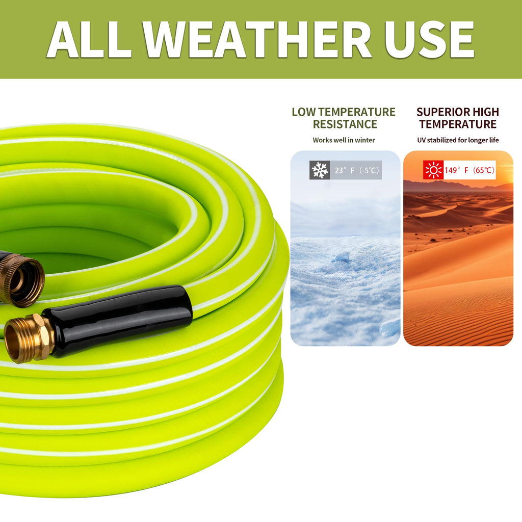 100FT x 5/8" Lightweight Hybrid Rubber Garden Hose W3803