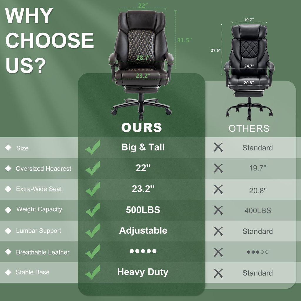 Brown Reclining Executive Office Chair with Footrest G823874