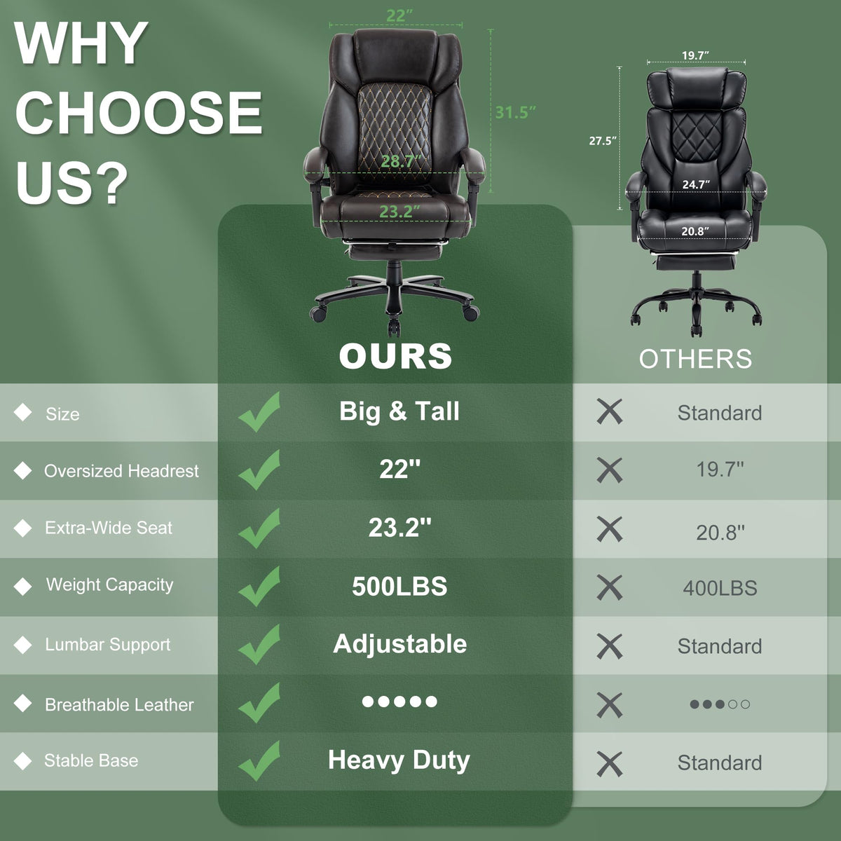 Brown Reclining Executive Office Chair with Footrest G823874