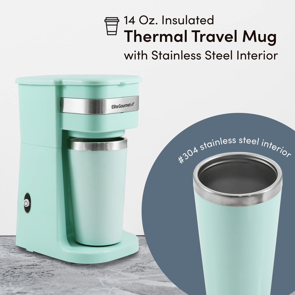 Single-Serve Coffee Maker with 14Oz Stainless Steel Travel Mug Z549