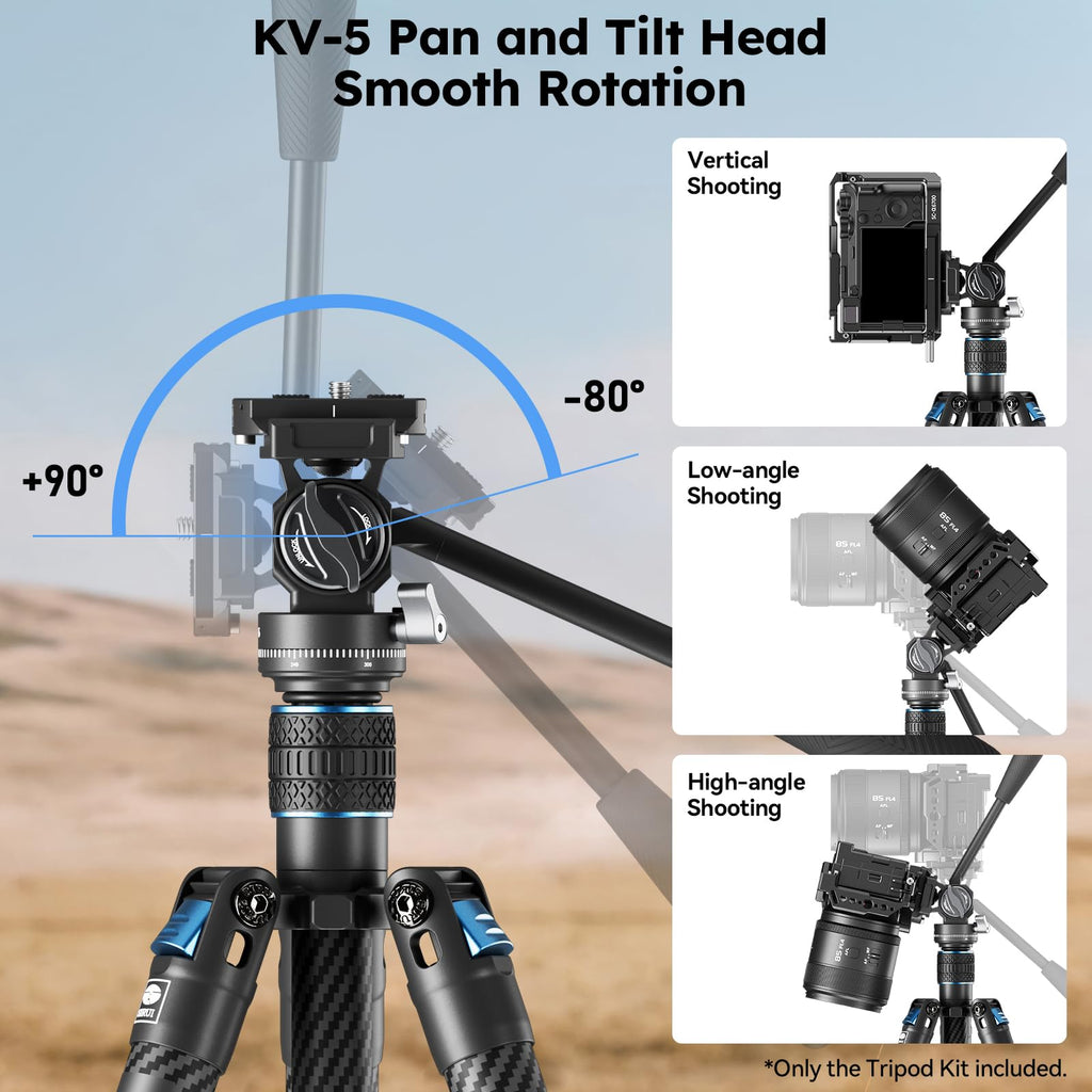 Carbon Fiber Camera Tripod with Fluid Head E94758