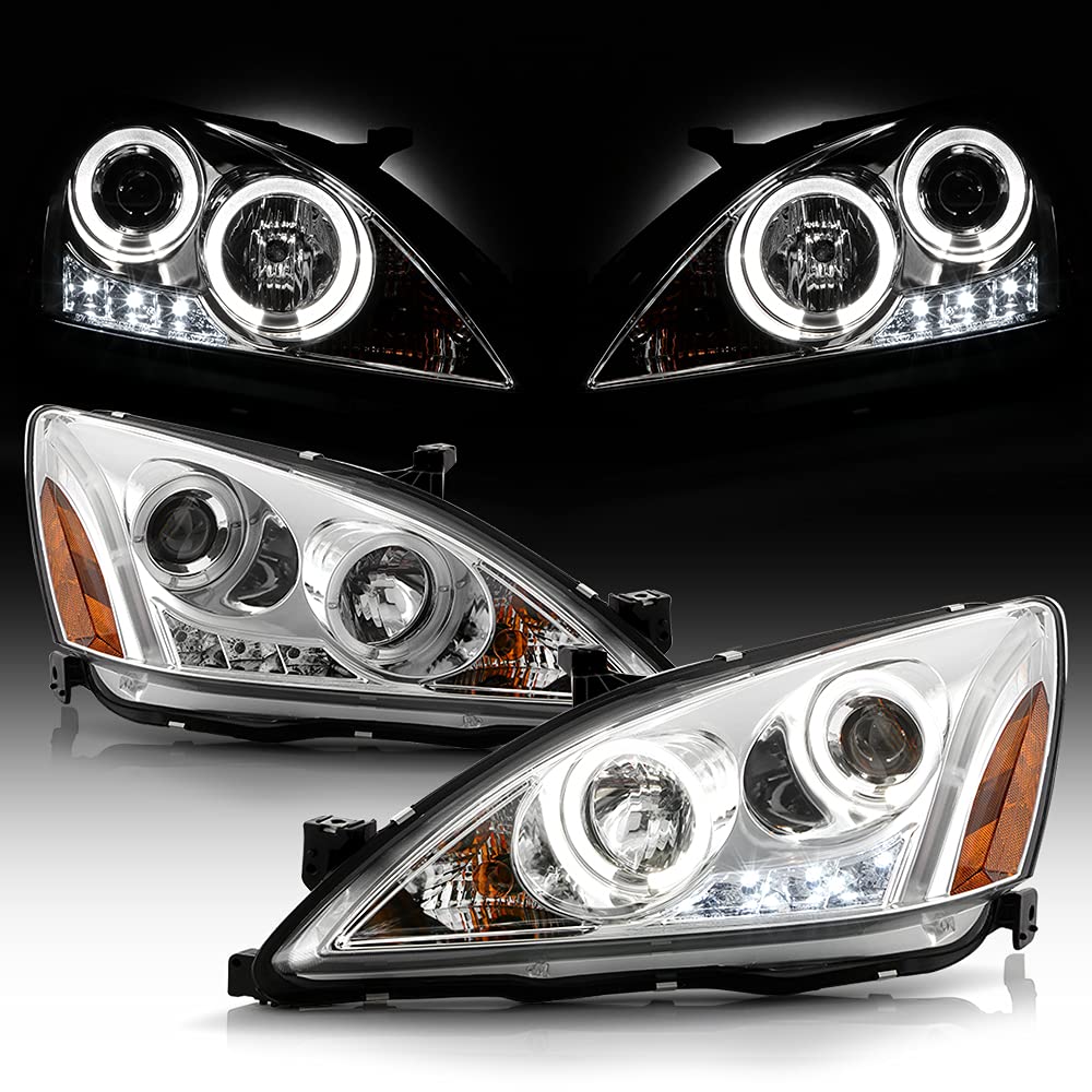 For 2003-2007 Honda Accord LED Projector Headlights, Driver & Passenger Side X9088
