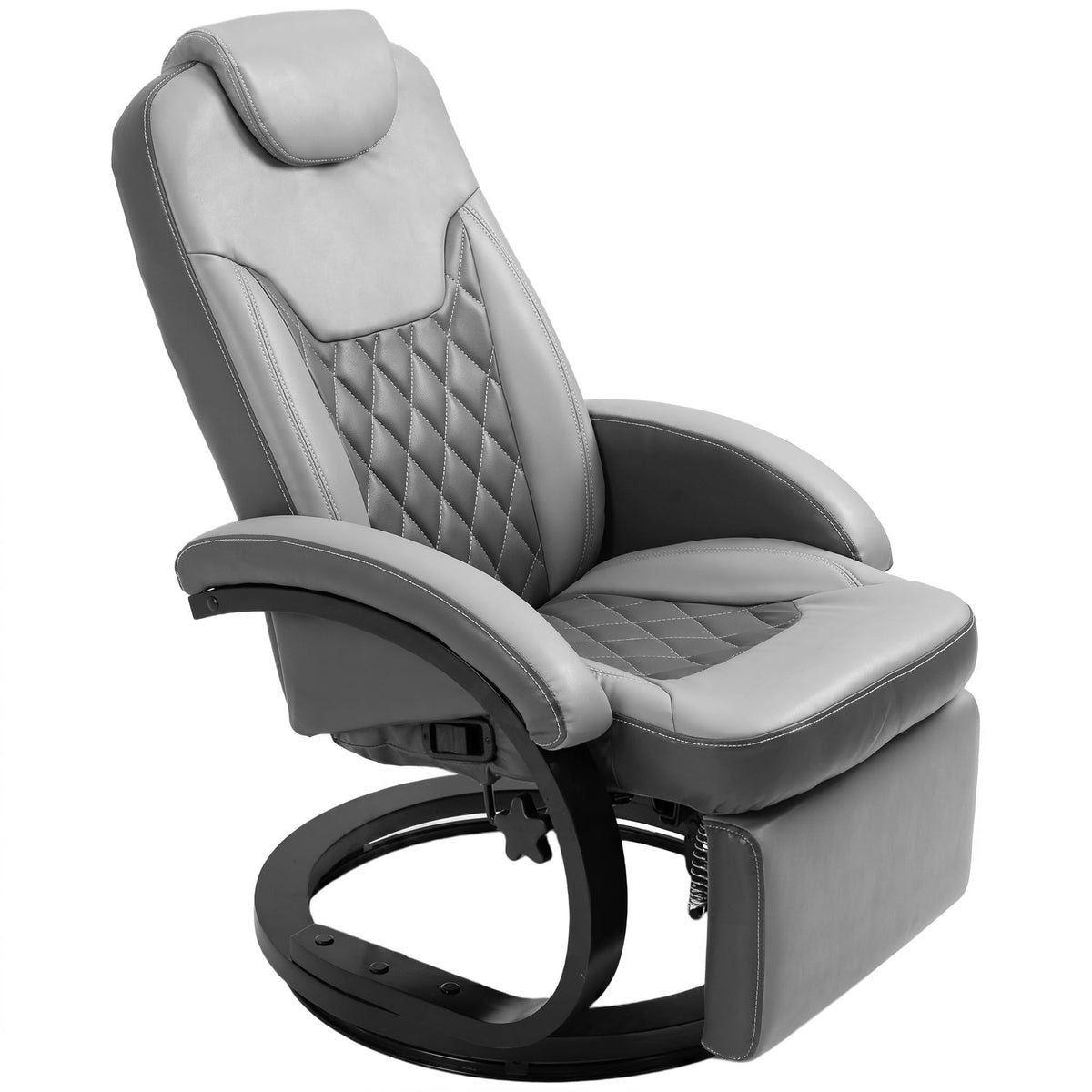 Gray Manual Recliner Chair with Footrest C166