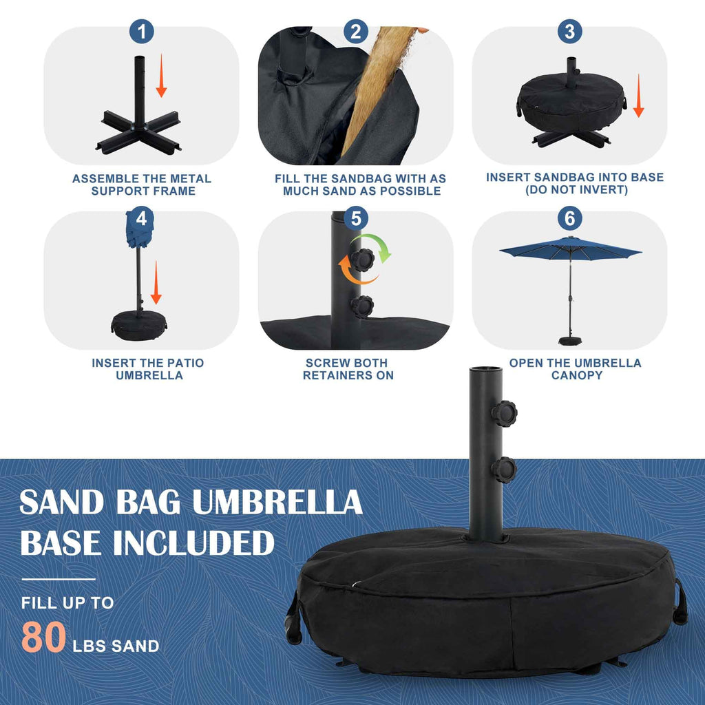 9 FT Patio Umbrella with Base I404