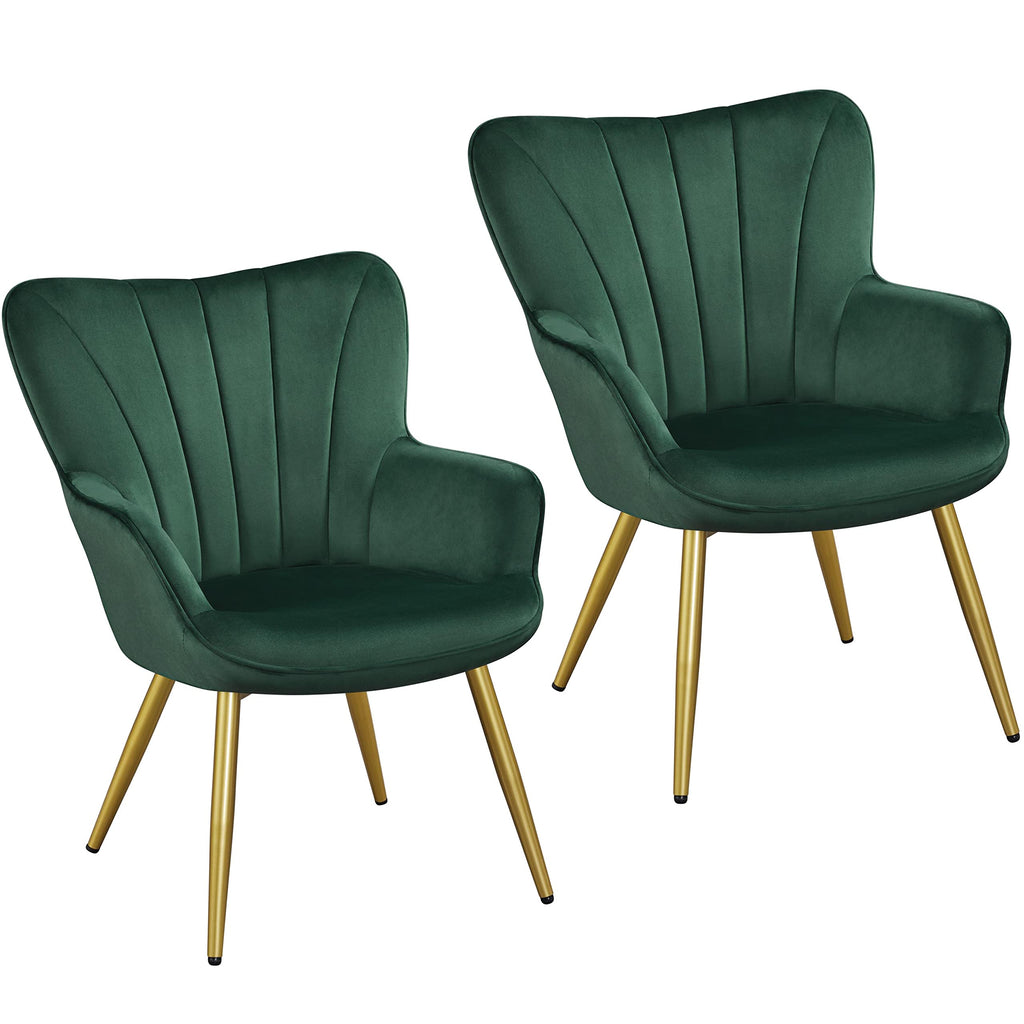 Green Upholstered Accent Chairs Set of 2 Z858281