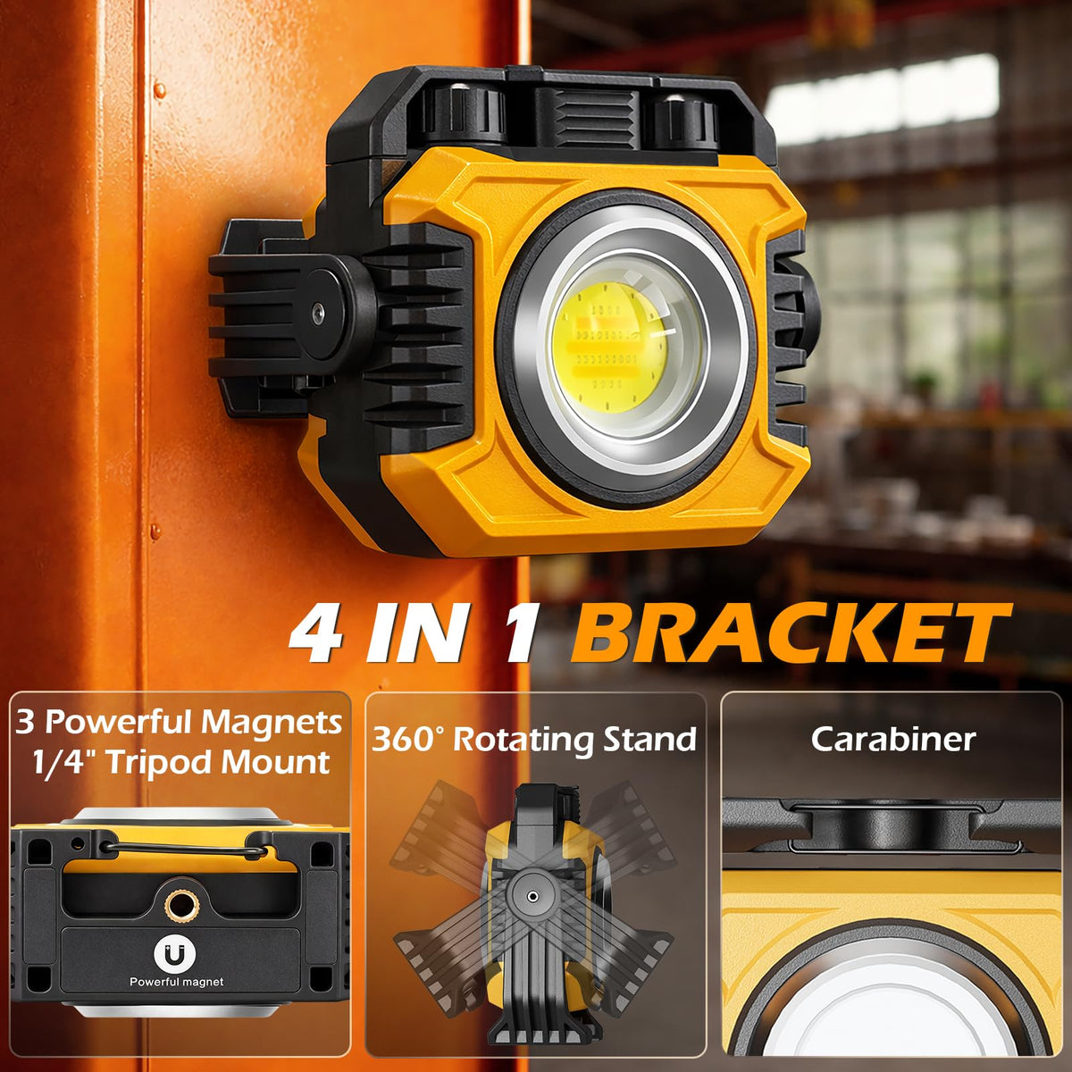 2-Pack 2400LM Magnetic Rechargeable Work Light L470