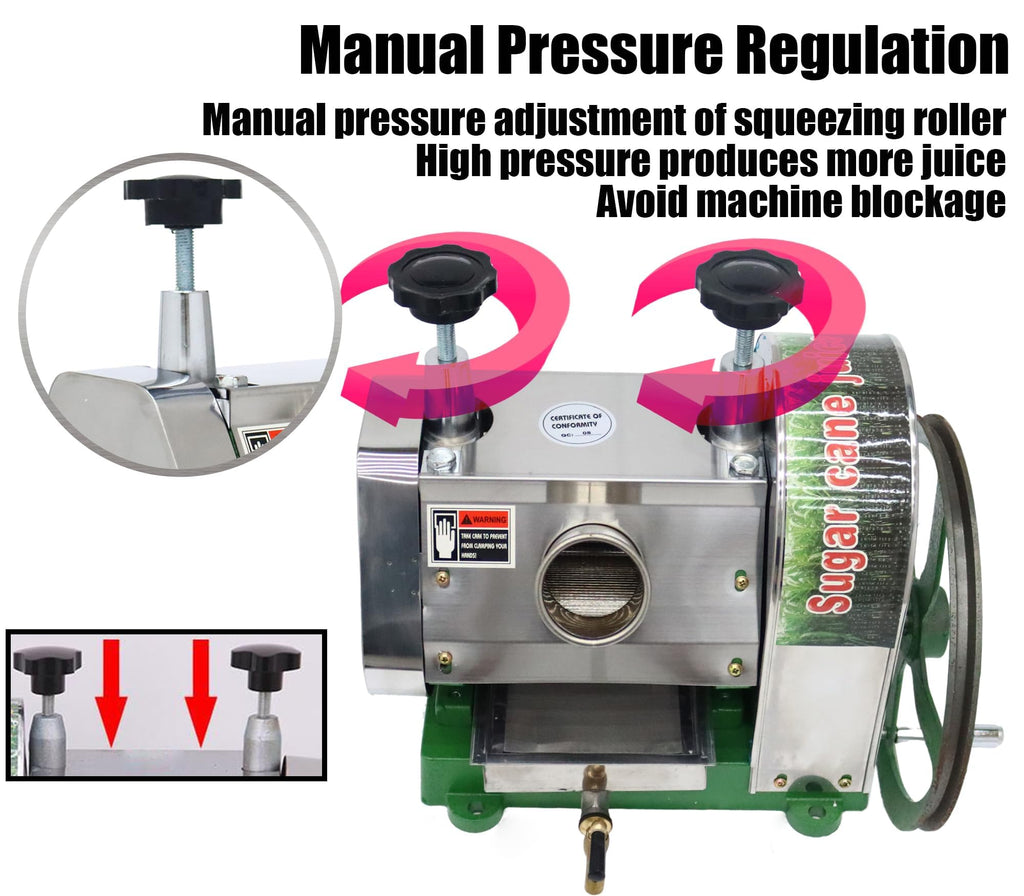 Manual Sugar Cane Juicer Machine with 2 Peeling Knives K9054
