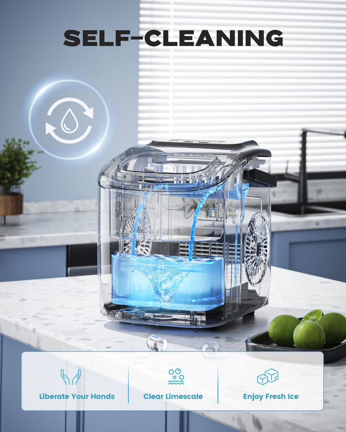 Countertop Ice Maker with Carry Handle, 26lbs/24Hrs O4779