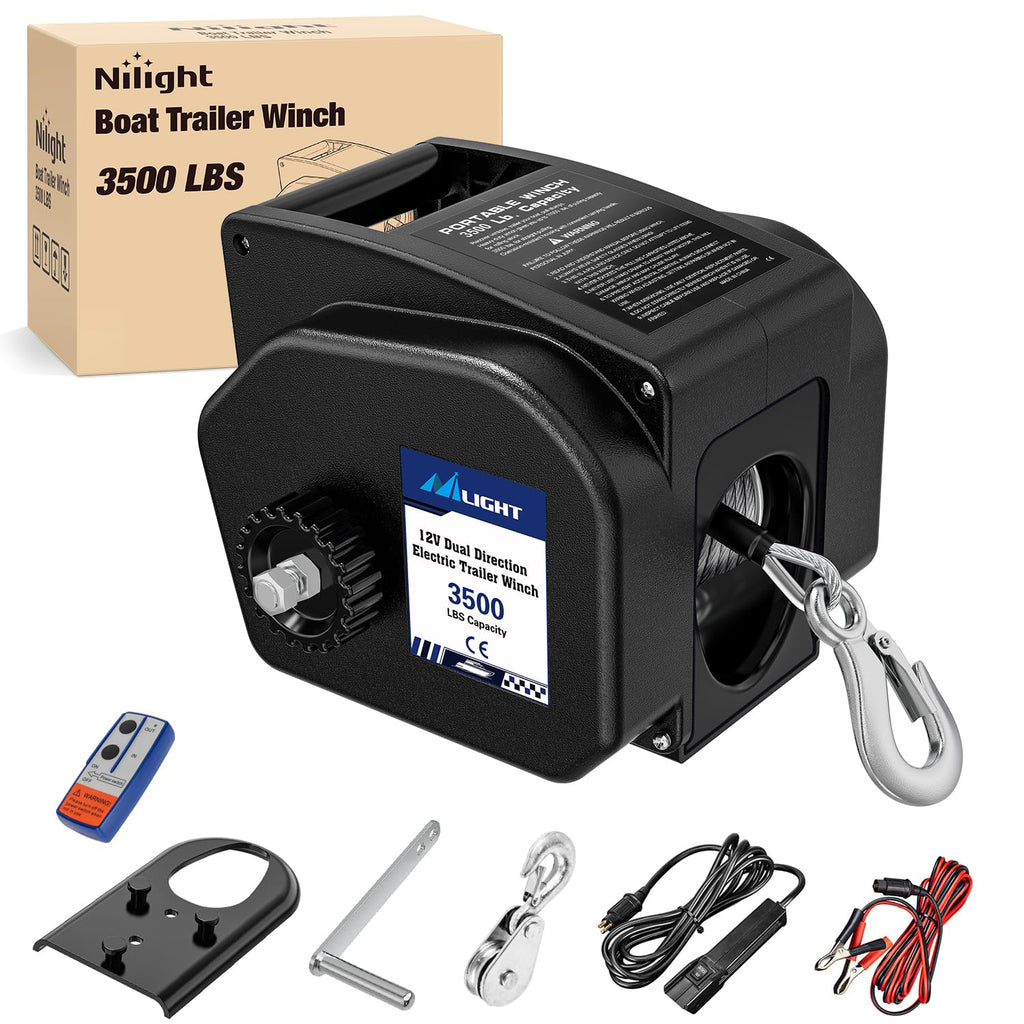 3500 lbs Portable Electric Boat Trailer Winch U99578