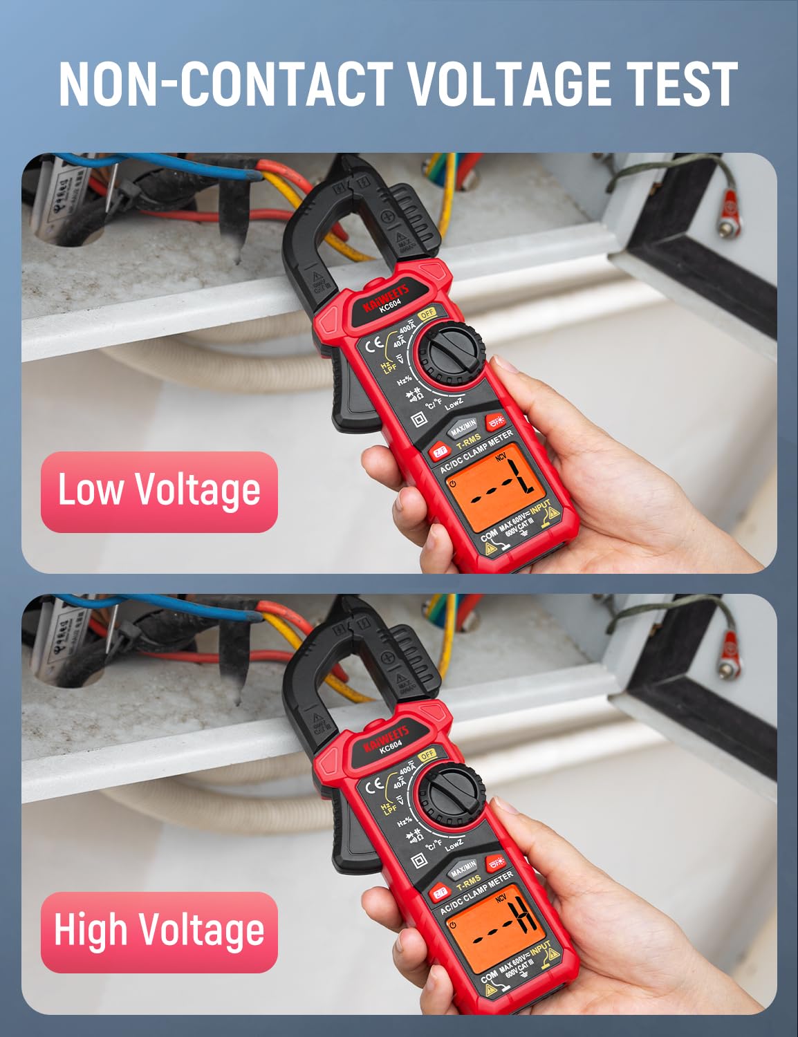 Digital Clamp Meter Multimeter with D-Shaped Jaw L162