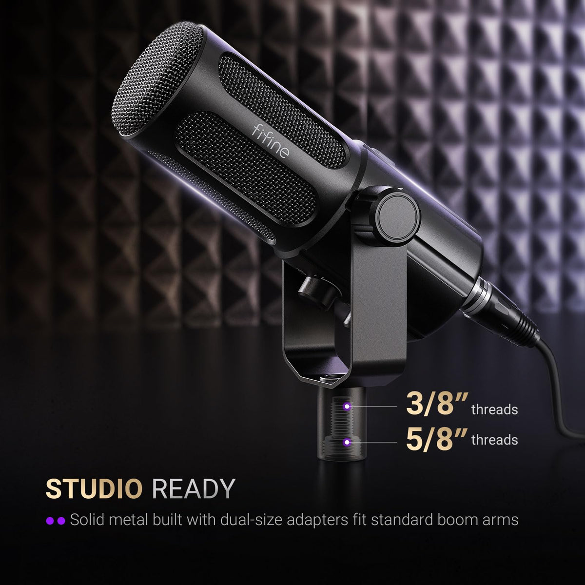 Dynamic Microphone with Boom Arm Kit, XLR/USB Podcast Mic and Stand Bundle with Mute Button J1960