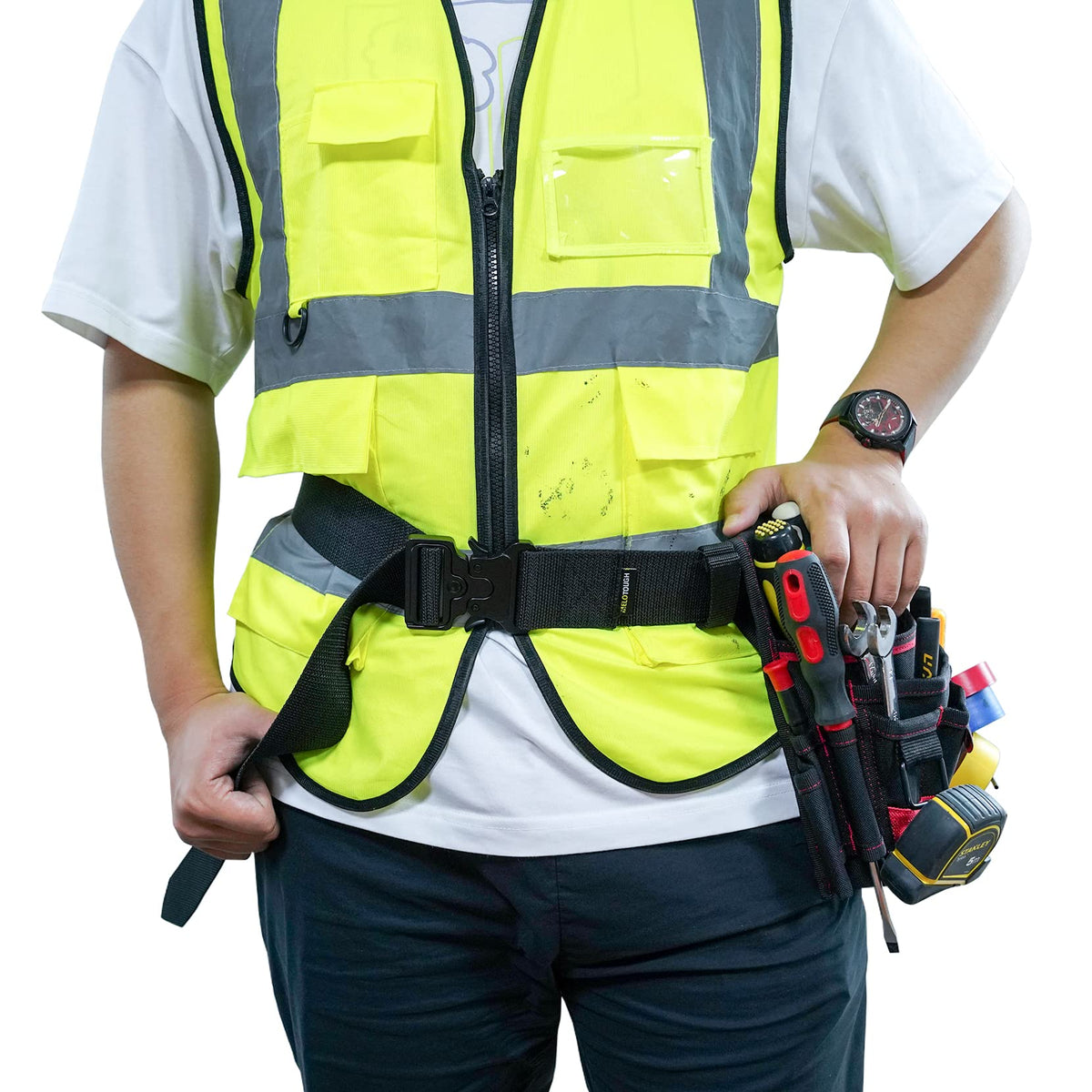2" Nylon Web Work Tool Belt with Quick Release Metal Buckle S427613