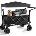 Collapsible Wagon with 300lbs Capacity, 150L Heavy Duty Utility Cart, Black V182