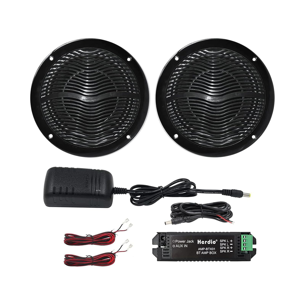 6.5 Inch Marine Bluetooth Speakers 2 Way 120W Peak Boat Speakers Pair Black L7279