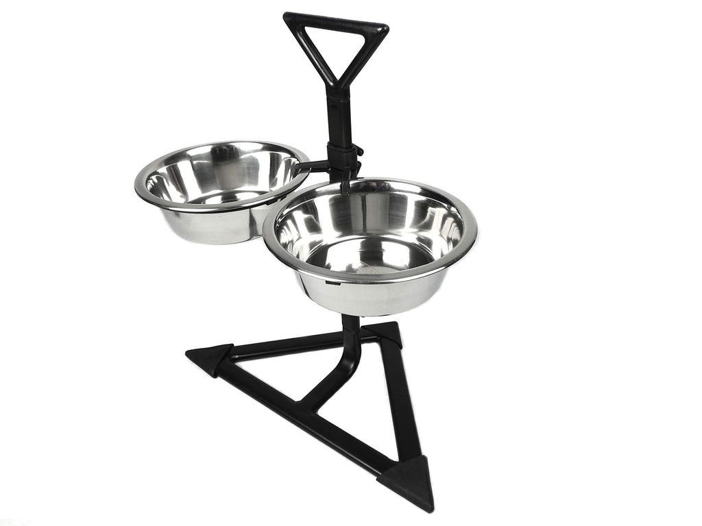 Double Feeder Corner High Stand with 2 x 1700 ml Stainless Steel Dishes V75471