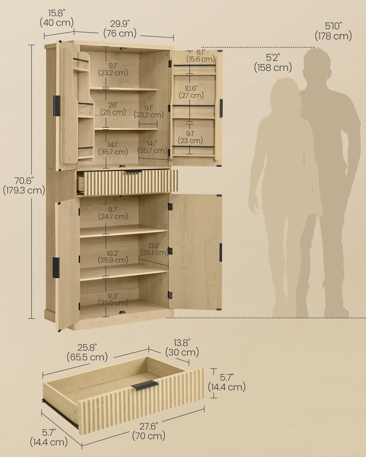 Freestanding Tall Cabinet with Drawer O8911