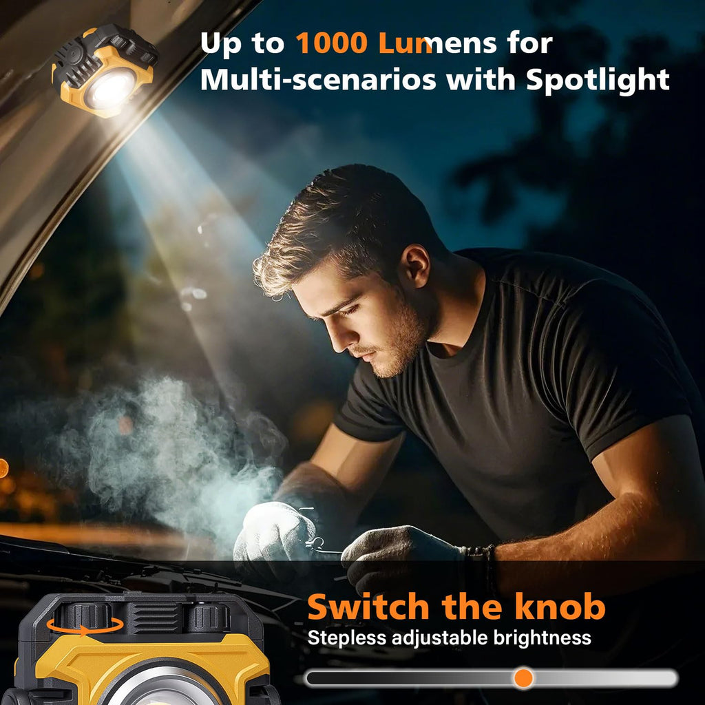 2-Pack 2400LM Magnetic Rechargeable Work Light L470