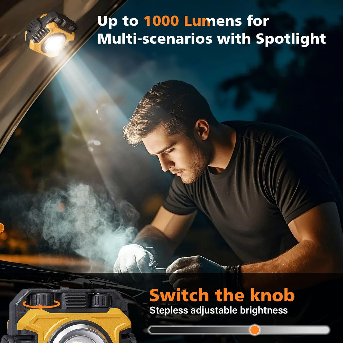 2-Pack 2400LM Magnetic Rechargeable Work Light L470
