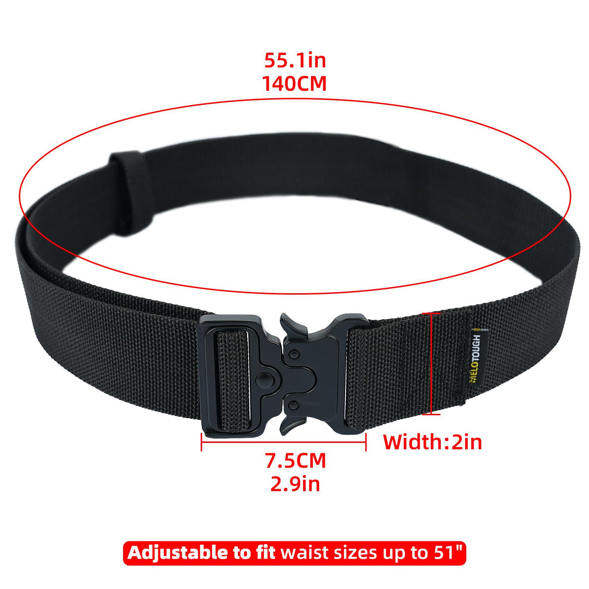 2" Nylon Web Work Tool Belt with Quick Release Metal Buckle S427613