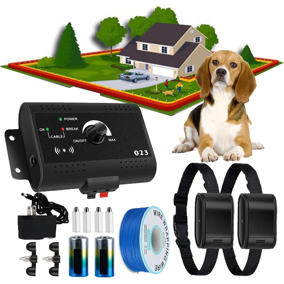Wireless Electric Dog Fence System, In-ground/Aboveground Pet Containment System T9796