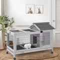 Wood Rabbit Hutch with Wire Mesh B5020