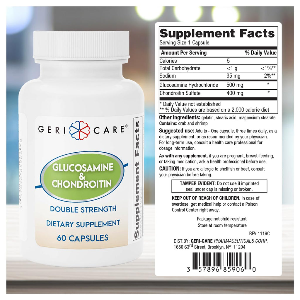 Glucosamine HCl 500 mg Chondroitin Sulfate 400 mg Capsules 60 Count R110125