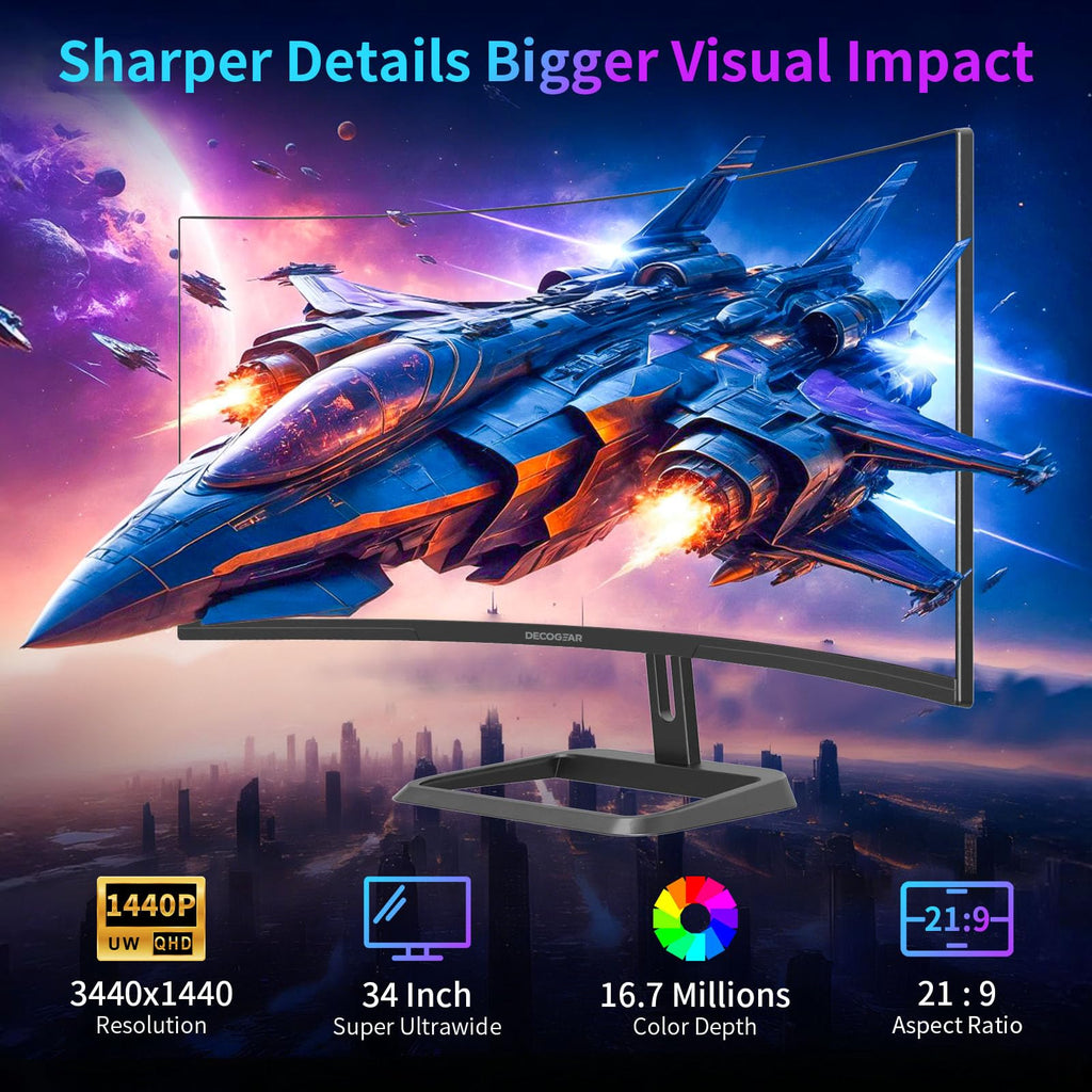 34” Curved Ultrawide Gaming Monitor 180Hz 3440×1440 A506740