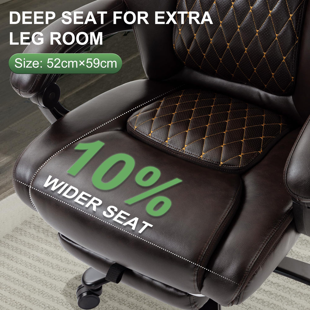 Brown Reclining Executive Office Chair with Footrest G823874