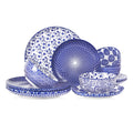Ceramic Plates and Bowls Set, 12 Pieces Dinnerware Set for 4 A9079