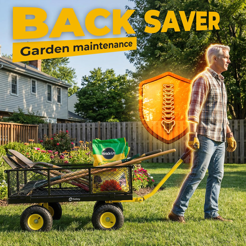 Steel Garden Cart 1000 lb Capacity Removable Sides F25153