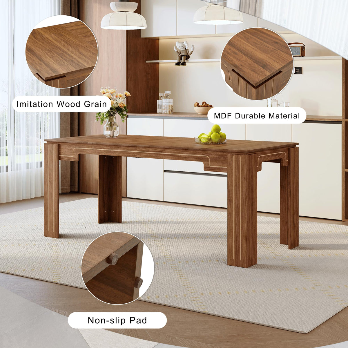 9 Piece Dining Table Set with 8 Pu Leather Chairs B659