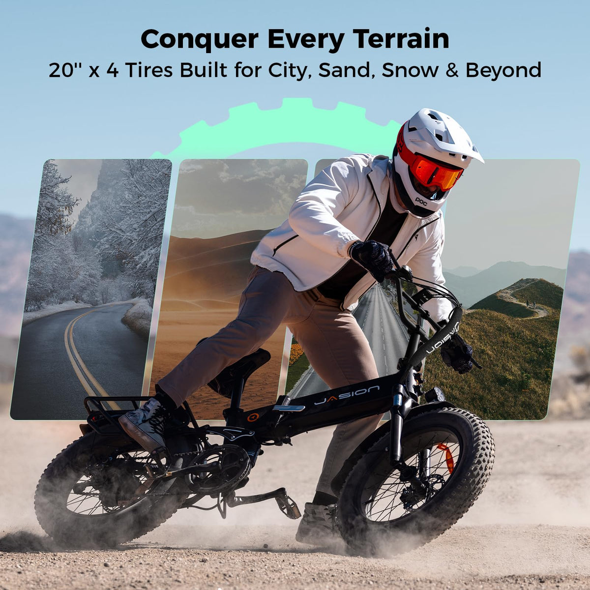 1400W Peak 20'' Fat Tire Foldable Electric Bike C91979