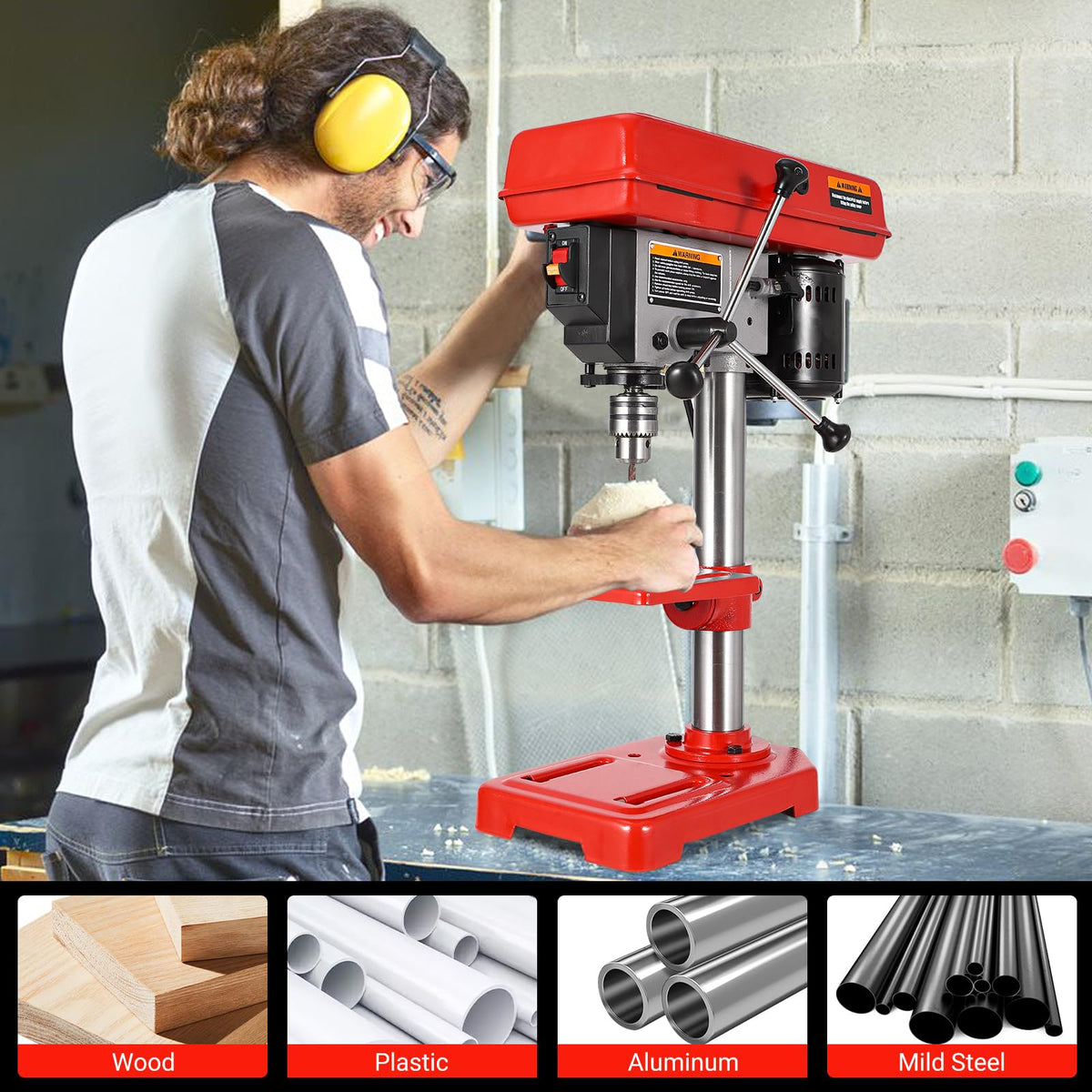 8" Benchtop Drill Press with 5 Adjustable Speeds H2304