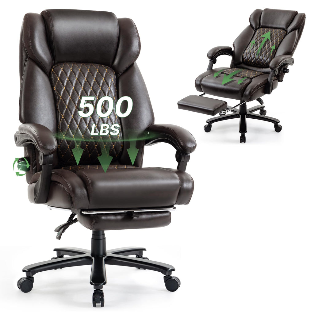 Brown Reclining Executive Office Chair with Footrest G823874
