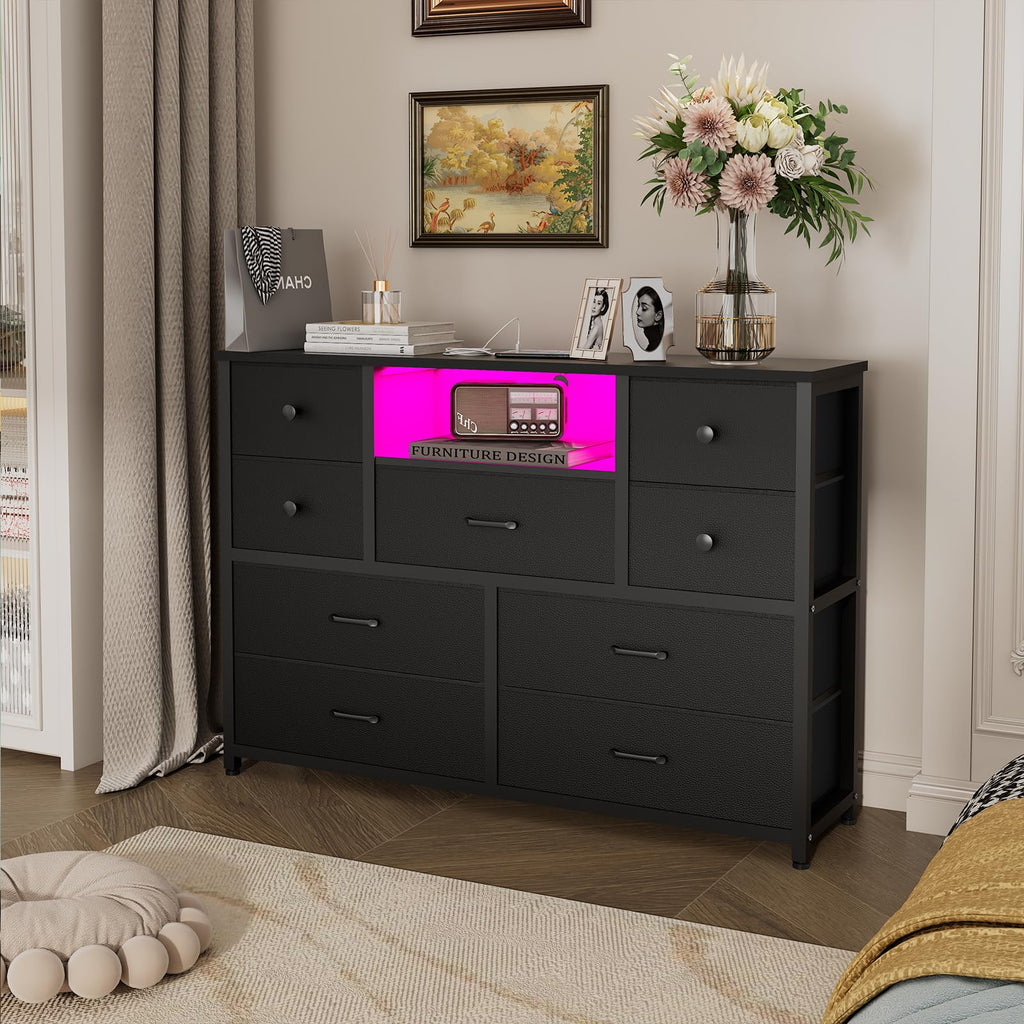 Black 9 Drawer Dresser Z625304